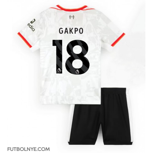 Camiseta Liverpool Cody Gakpo #18 Tercera Equipación para niños 2024-25 manga corta (+ pantalones cortos)